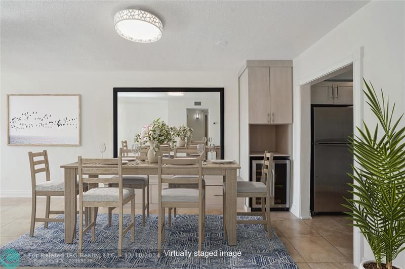 Dining Area with Wine Fridge