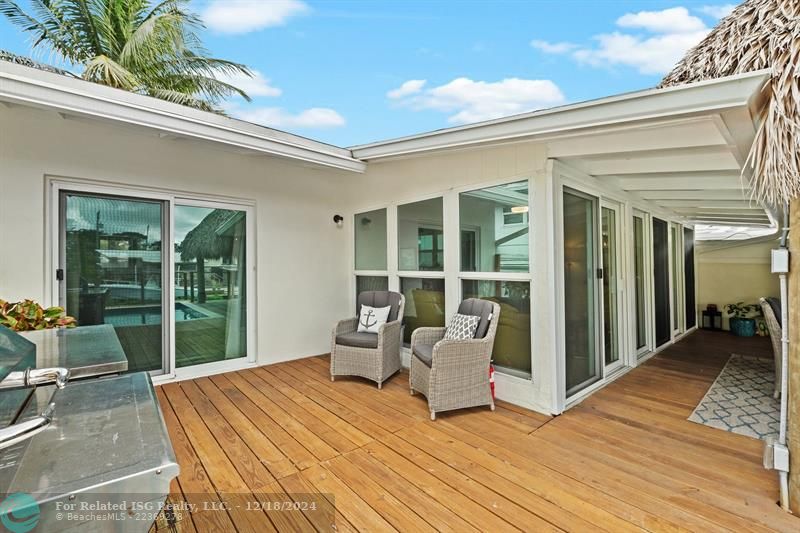 Decking outside the primary bedroom