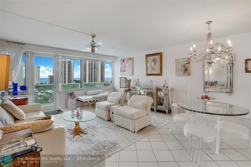 Living room, dining area