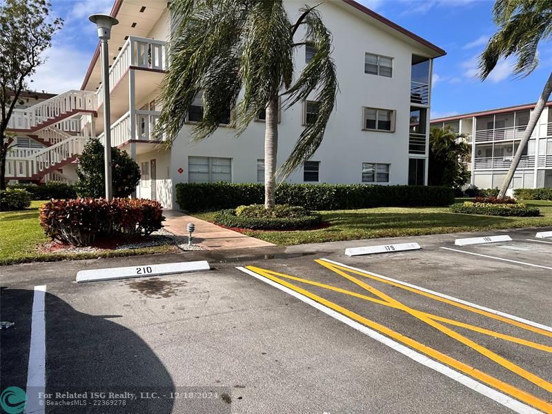 Your own parking spot closest to the walkway