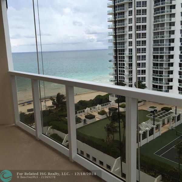 Ocean view from the dining room. Wraparound balcony