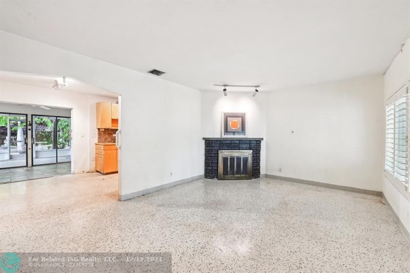 Living Room with Working Fire Place