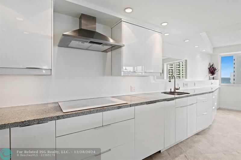 Open Kitchen with Counter Seating Area