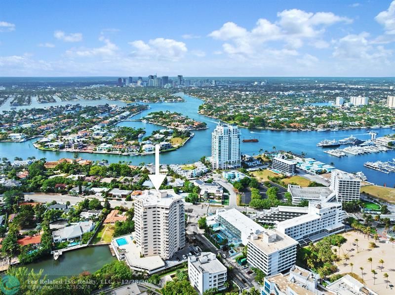 Wide water views looking down to Port Everglades