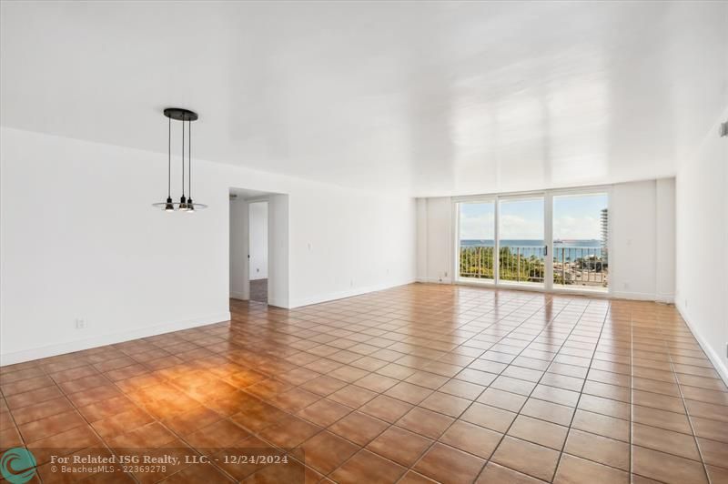 Large living room with views of the Ocean