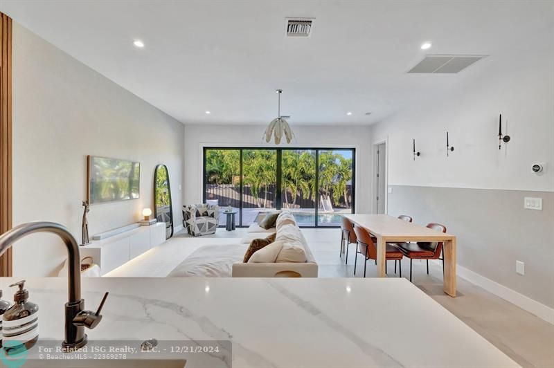 Kitchen overlooking main living area