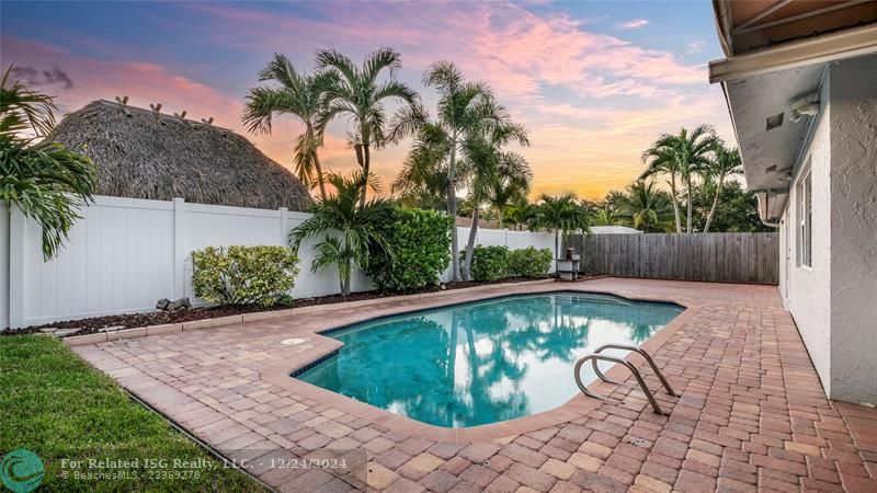 Incredible and private backyard oasis.