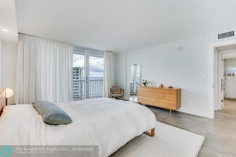 Primary Bedroom with Ocean & Pier View