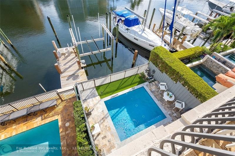 Rooftop deck view of pool