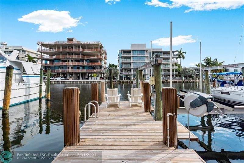 Huge dock with boat lift