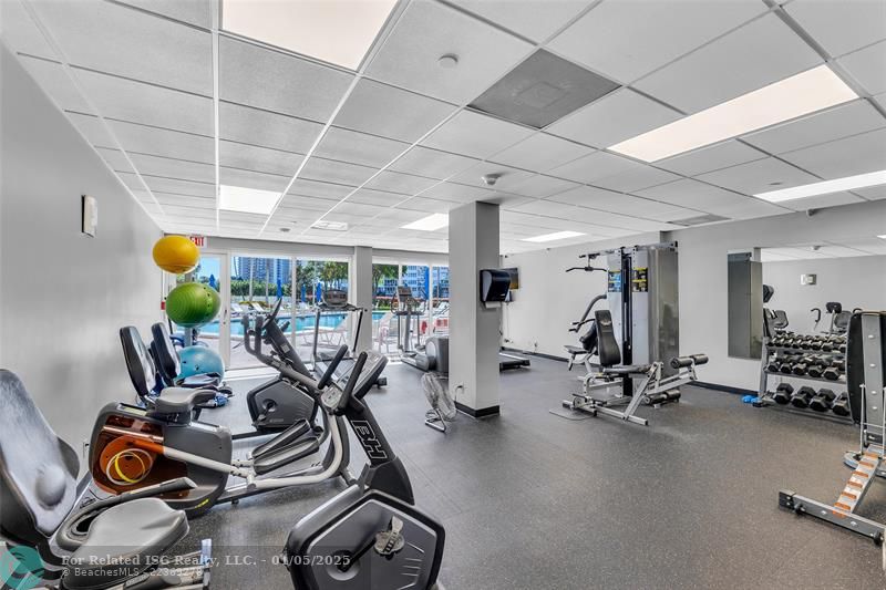 Fitness Center overlooking the Pool