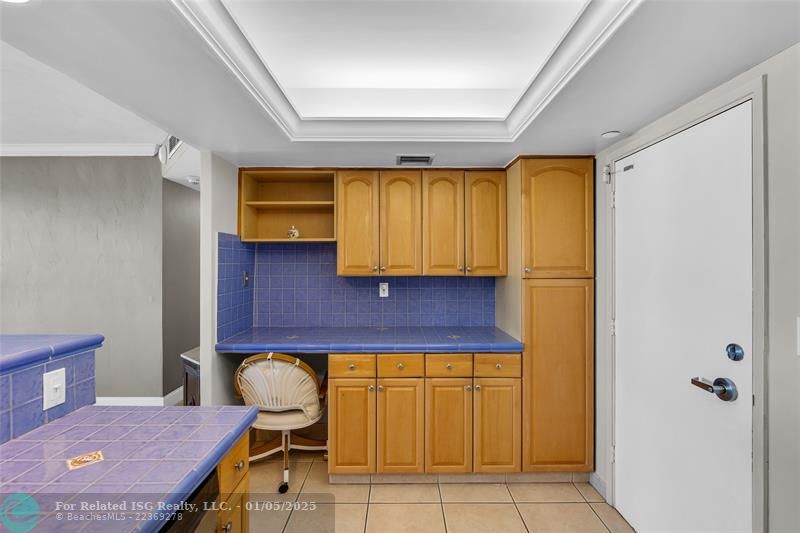 Plenty of Kitchen Cabinets, Pantry and Desk Area in Kitchen