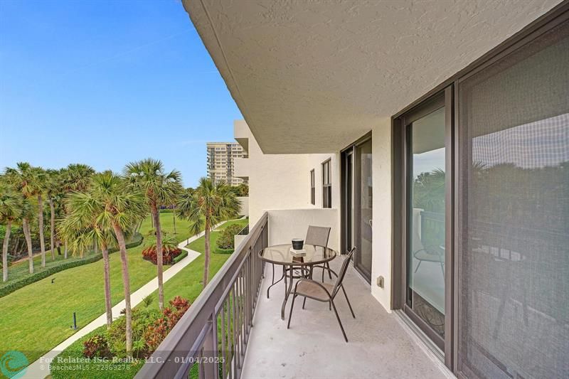 West Facing Balcony w/ Pool View