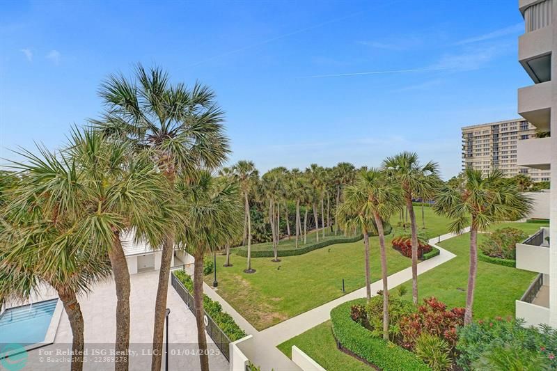 West Facing Balcony w/ Pool View