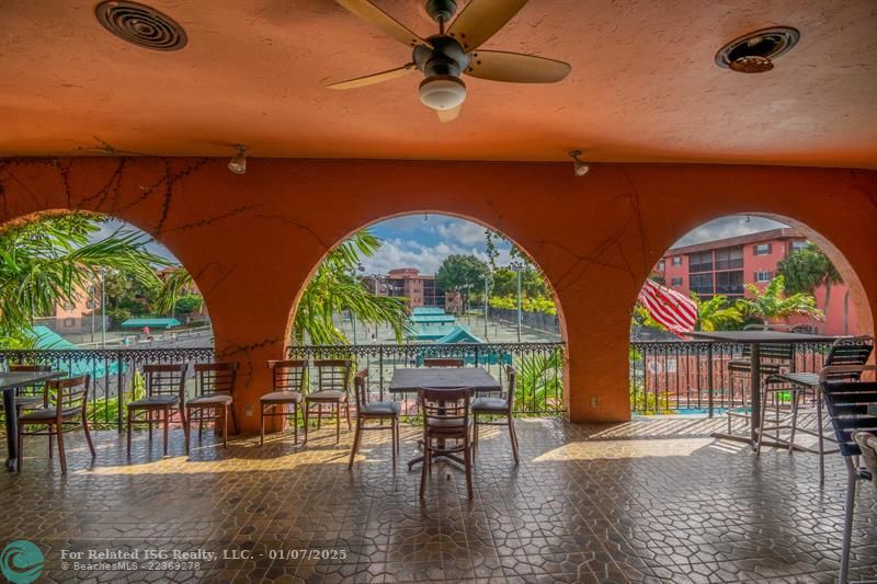 Upper Clubhouse overlooking the Tennis Cts.