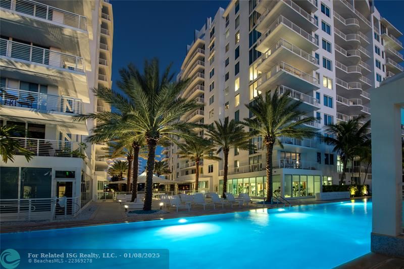 The pool at night