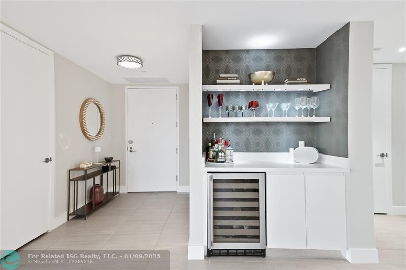 Bar w/ Wine Fridge & Cabinetry