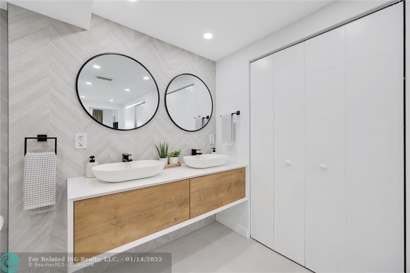 Dual vanities, all newly remodled bathrom