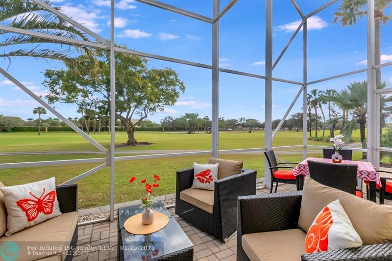 Golf view on screened porch