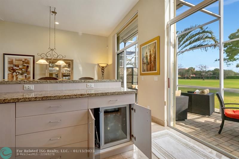 Golf view on screened porch