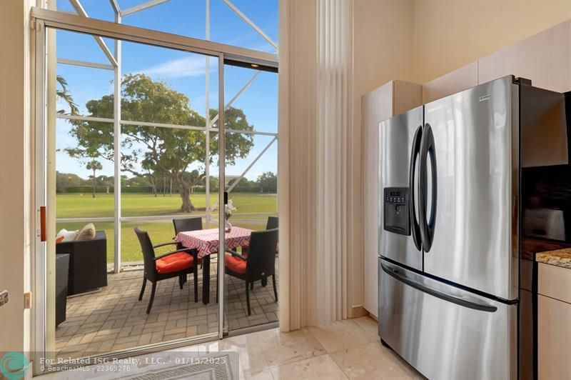 Golf view on screened porch