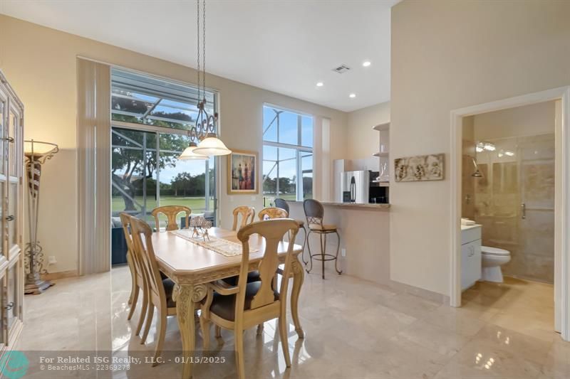 Golf view on screened porch